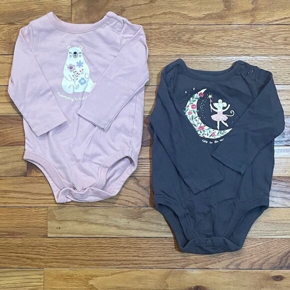 Girls 9 Month Long Sleeve Onesie 10-Piece Lot - Picture 8 of 11